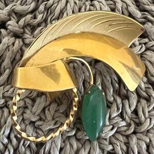 Gold and Green Brooch